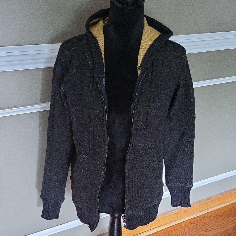 Eddie Bauer Brown Sweater with Hood Size Small